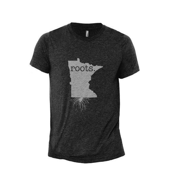 Home Roots State Minnesota MN Men's Modern Fit Fun Casual T-Shirt Printed Graphic Tee Charcoal Grey X-Large