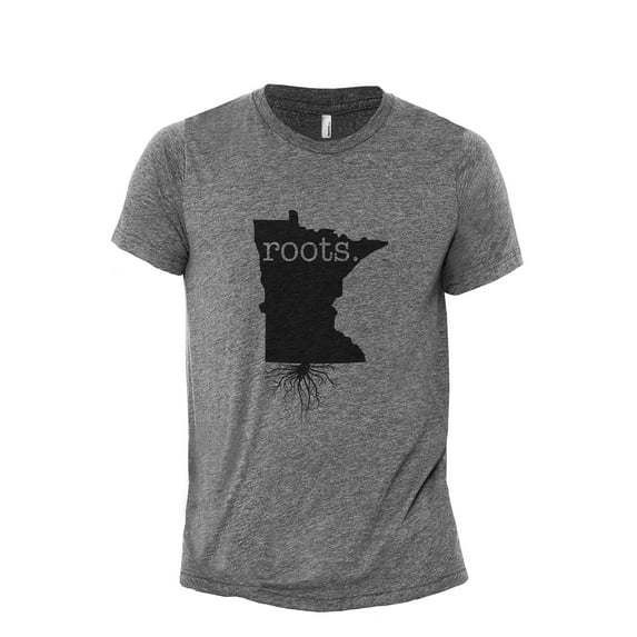 Home Roots State Minnesota MN Men's Modern Fit Fun Casual T-Shirt Printed Graphic Tee Heather Grey Large