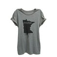 thumbnail image 1 of Home Roots State Minnesota Womens Relaxed T-Shirt Tee Heather Grey - XL, 1 of 3