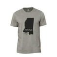 thumbnail image 1 of Home Roots State Mississippi MS Men's Modern Fit Fun Casual T-Shirt Printed Graphic Tee Military Grey Medium, 1 of 3