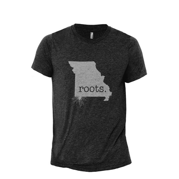 Home Roots State Missouri MO Men's Modern Fit Fun Casual T-Shirt Printed Graphic Tee Charcoal Grey 2X-Large