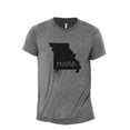 thumbnail image 1 of Home Roots State Missouri MO Men's Modern Fit Fun Casual T-Shirt Printed Graphic Tee Heather Grey Large, 1 of 3