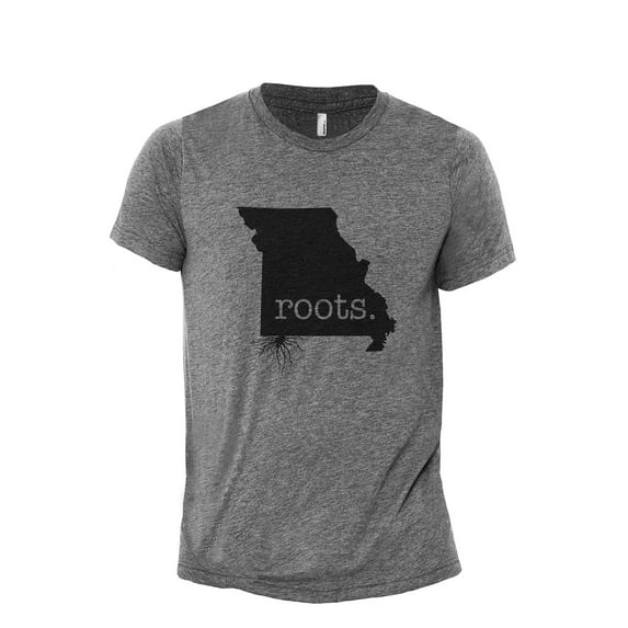 Home Roots State Missouri MO Men's Modern Fit Fun Casual T-Shirt Printed Graphic Tee Heather Grey Small
