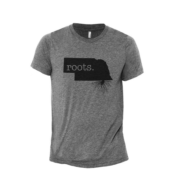 Home Roots State Nebraska NE Men's Modern Fit Fun Casual T-Shirt Printed Graphic Tee Heather Grey 2X-Large