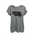 thumbnail image 1 of Home Roots State Nebraska Womens Relaxed T-Shirt Tee Heather Grey - XL, 1 of 3