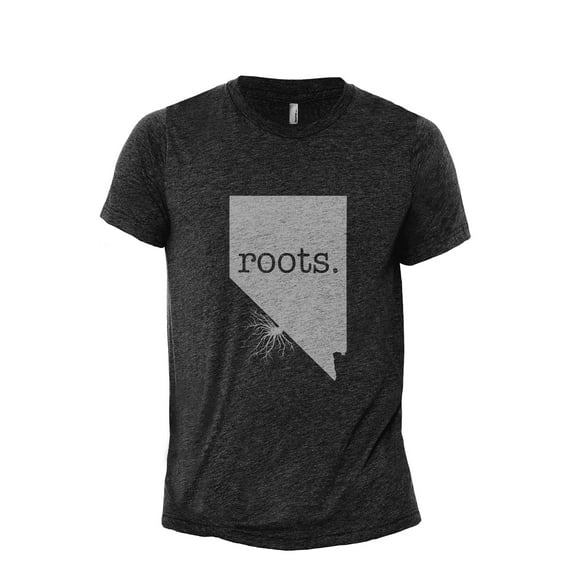 Home Roots State Nevada NV Men's Modern Fit Fun Casual T-Shirt Printed Graphic Tee Charcoal Grey 3X-Large