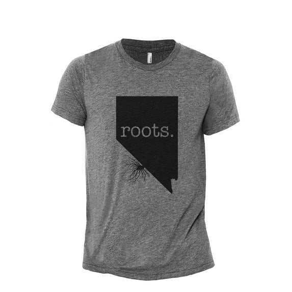 Home Roots State Nevada NV Men's Modern Fit Fun Casual T-Shirt Printed Graphic Tee Heather Grey Small