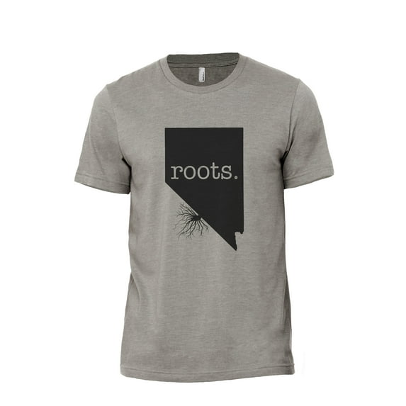 Home Roots State Nevada NV Men's Modern Fit Fun Casual T-Shirt Printed Graphic Tee Military Grey Small