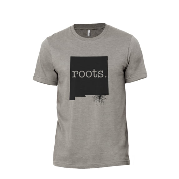 Home Roots State New Mexico NM Men's Modern Fit Fun Casual T-Shirt Printed Graphic Tee Military Grey X-Large
