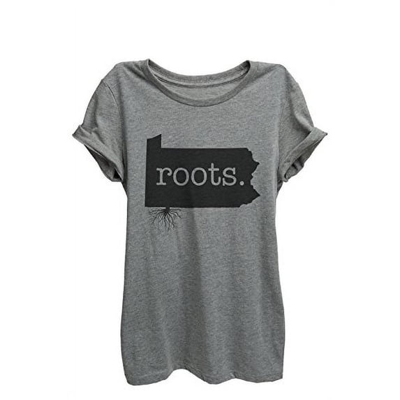 Home Roots State Pennsylvania Womens Relaxed T-Shirt Tee Heather Grey - 2XL