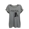 thumbnail image 1 of Home Roots State Rhode Island Womens Relaxed T-Shirt Tee Heather Grey - Large, 1 of 3