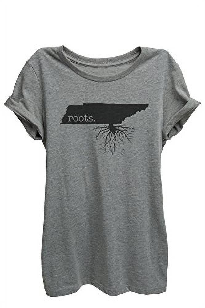 Home Roots State Tennessee Womens Relaxed T-Shirt Tee Heather Grey