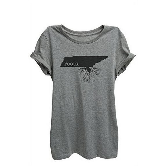Home Roots State Tennessee Womens Relaxed T-Shirt Tee Heather Grey - 2XL