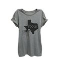 thumbnail image 1 of Home Roots State Texas Womens Relaxed T-Shirt Tee Heather Grey - Medium, 1 of 3