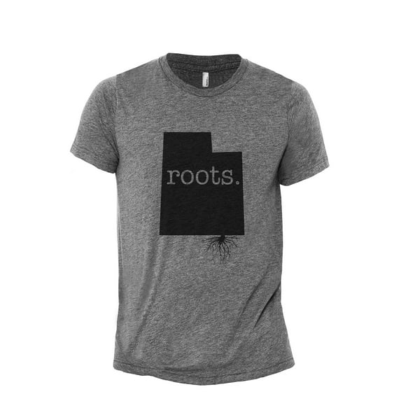 Home Roots State Utah UT Men's Modern Fit Fun Casual T-Shirt Printed Graphic Tee Heather Grey 2X-Large