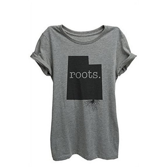 Home Roots State Utah Womens Relaxed T-Shirt Tee Heather Grey - Large