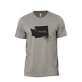 thumbnail image 1 of Home Roots State Washington WA Men's Modern Fit Fun Casual T-Shirt Printed Graphic Tee Military Grey 2X-Large, 1 of 3