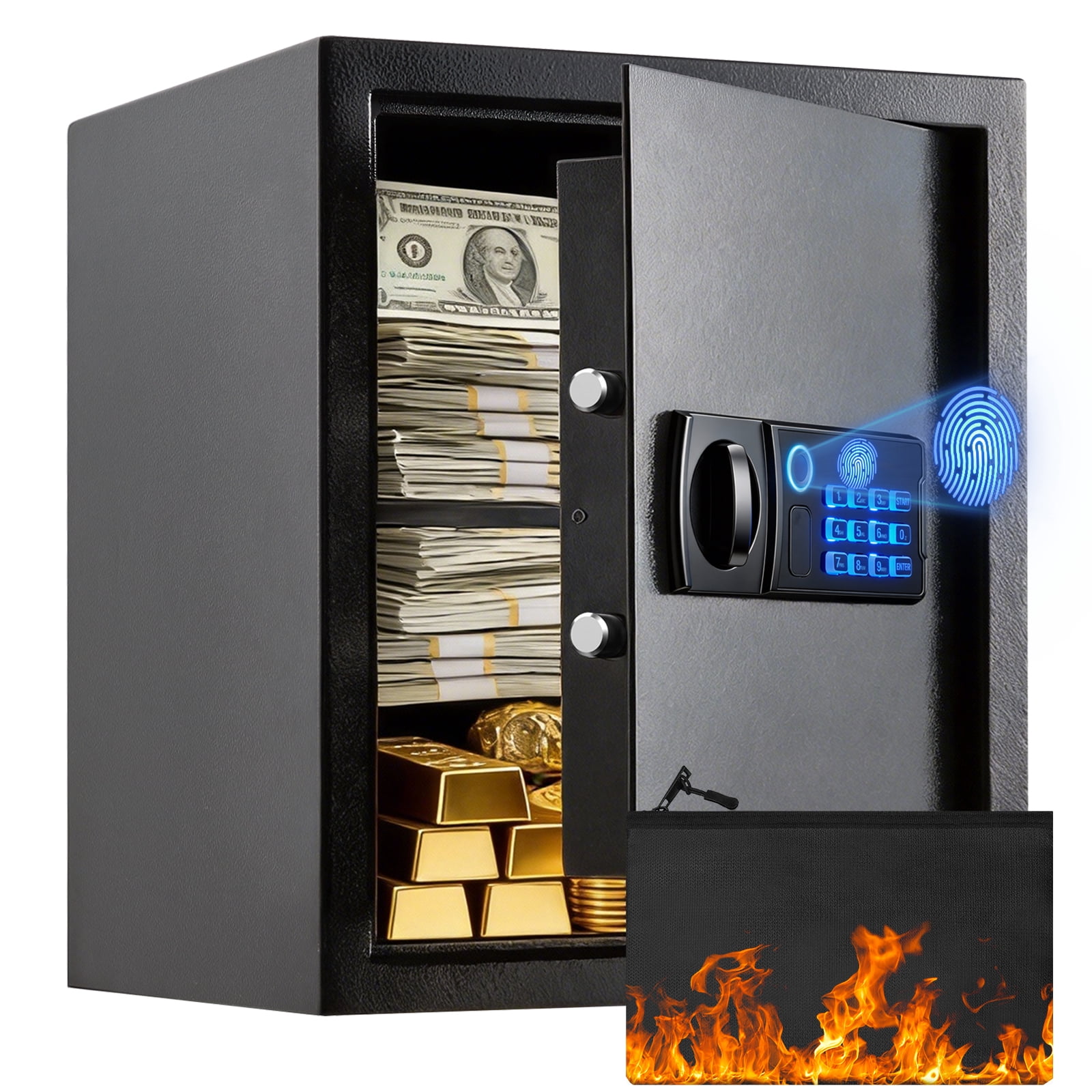 Home Safe Box,Smart Biometric Safes Fingerprint Lock Box with ...