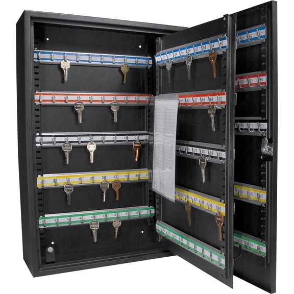 Home Safes, 200 Key Adjustable Key Cabinet With Key Lock, Black Fireproof Safes,Steel Waterproof Safes, Furniture Office Safes 200 Key Adjustable Key Cabinet With Key Lock