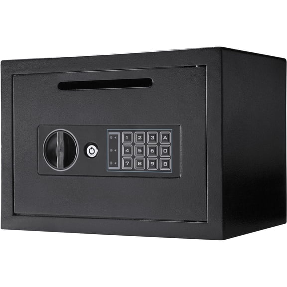 Home Safes, Compact Keypad Depository Safe, Black Fireproof Safes,Steel Waterproof Safes, Furniture Office Safes Compact Keypad Depository Safe