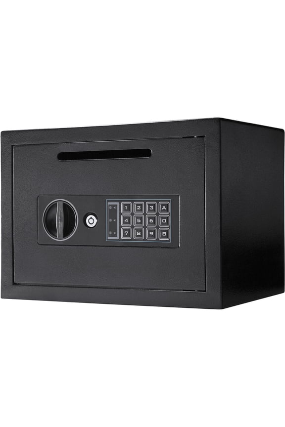 Home Safes, Compact Keypad Depository Safe, Black Fireproof Safes,Steel Waterproof Safes, Furniture Office Safes Compact Keypad Depository Safe