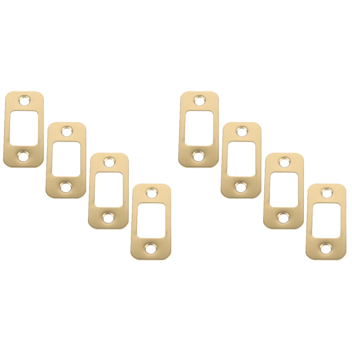 Home Safety Security Door Lock Accessories Strike Plate Gold Stainless Steel 8 Pcs