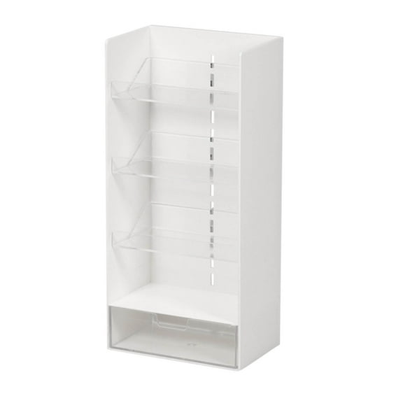 Home Sale! Jubipavy Desktop Storage Box Transparent Flat Partition Shelf Student Artifact Desk Pencil Slanted Organizing Rack