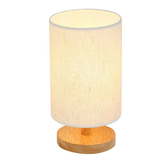 Home Sale! Jubipavy Nordic Bedroom Bedside Lamp Solid Wood LED Warm Light Creative Log Small Eye Protection Table Lamp Beige