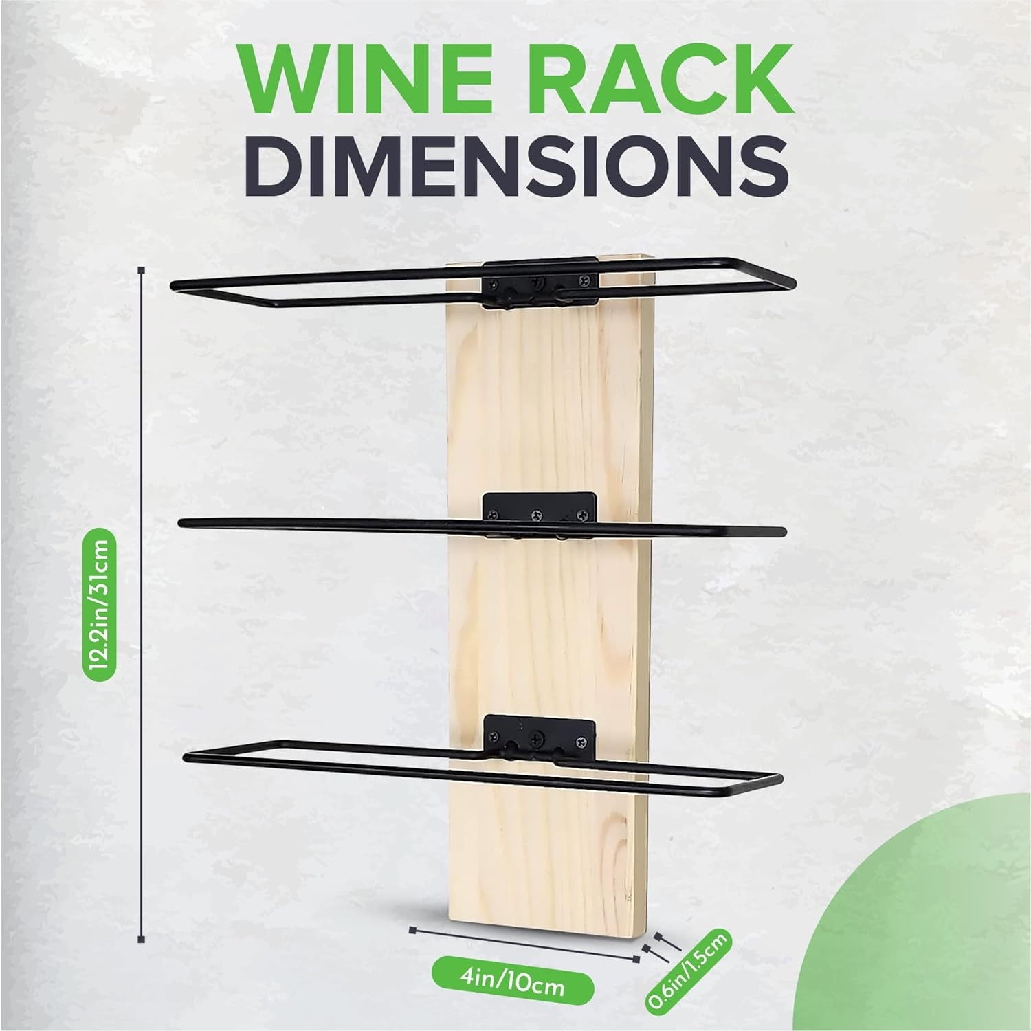 DecMode 6 x 25 Black Metal 5 Bottles Wall Wine Rack 1 Piece Walmart