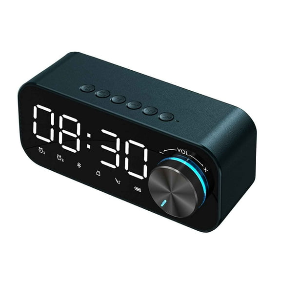 Home Saving! Jubipavy New Smart Alarm Clock Bluetooth Speaker Subwoofer Portable Mini Stereo Mini Clock Home Decor