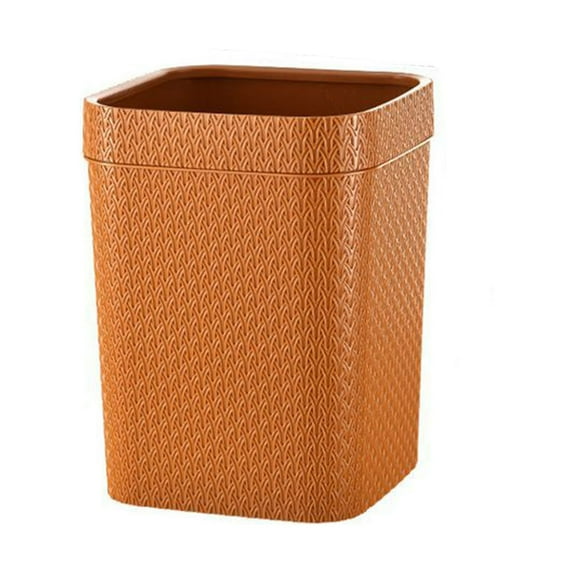 Home Savings 2025! Anckoeil Imitation Rattan Home Large Trash Can for Home Or Office Desk Trash Can - Lightweight Sturdy for Under Desk Kitchen Bedroom Den Dorm Room