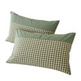 thumbnail image 1 of Home Savings Items !Amvlyk Plaid Pillow Shams Checkered Pillowcase Ginghams Pillow Covers Standard Size Pillow Cases Soft Breathable Pillow Cases Set Of 2 Retro Farmhouses Pillowcase,Green, 1 of 6