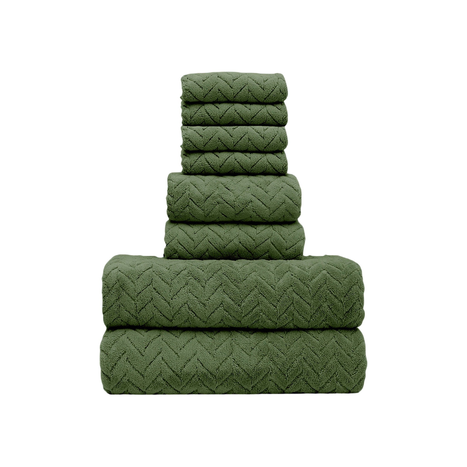 Home Savings Items Boutique Special!Amvlyk Eight Pieces Of Velvet Square Towel Towel Bath Towel Plain Household Bath Wash Face Wipe Dry Absorbent Soft Household Set,Army Green