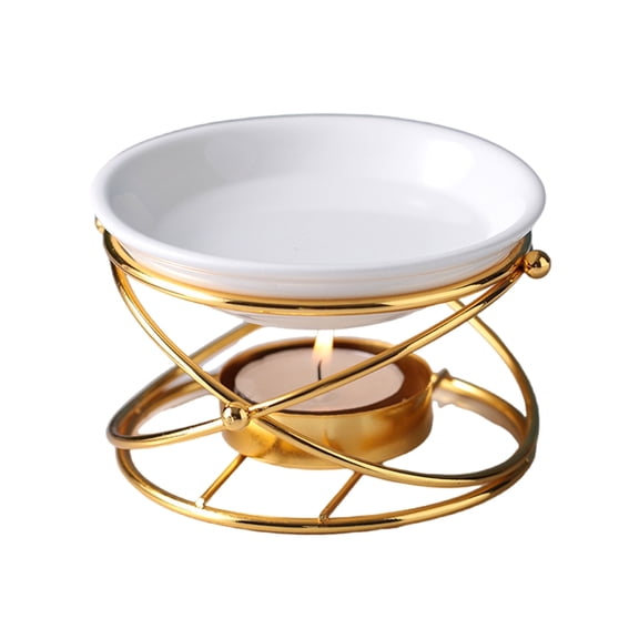 Home Scent Diffusers Gold Metal Oil Burners for Aromatherapys Enthusiasts for Various Essential Oil
