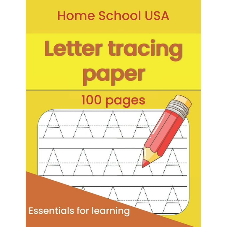 Home School USA: Letter Tracing Paper : For Kids Home School USA Learning  Essentials (Paperback)