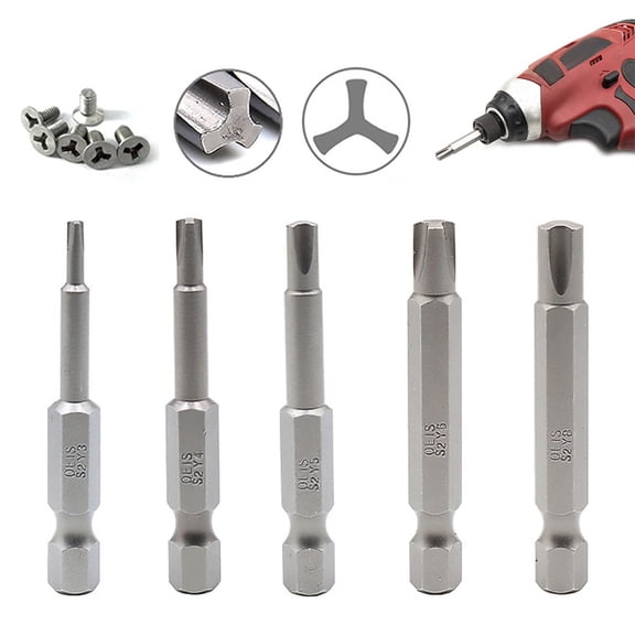 Home Screwdriver Bits Hand Tools 1 4Inch 5Pcs Set Grey Y Shaped Hex Shank Y3 Y4 Y5 Y6 Y8 Screwdriver Bits Drill