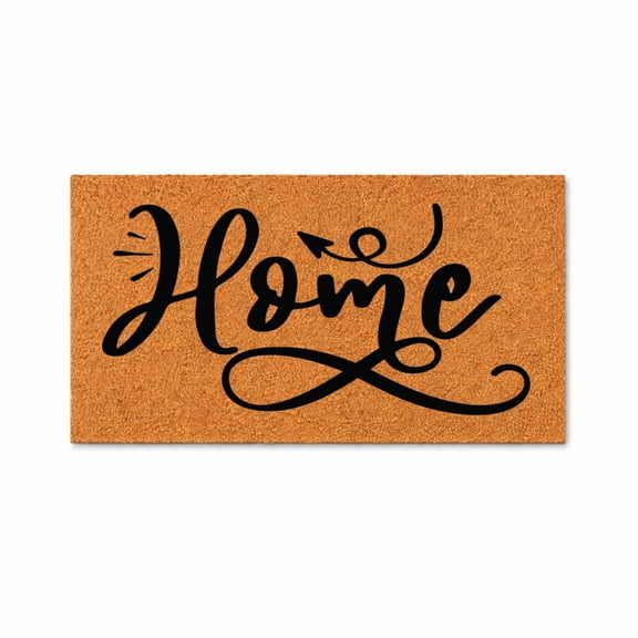 Home Script Welcome Doormat, Decorative Entryway Door Mat, Indoor Outdoor Front Porch Mat (16x24 inches) WoodByStu 5796