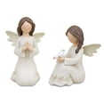 thumbnail image 1 of Melrose Sitting Angel Tabletop Figurine - 4.5" - White and Tan - Set of 2, 1 of 3