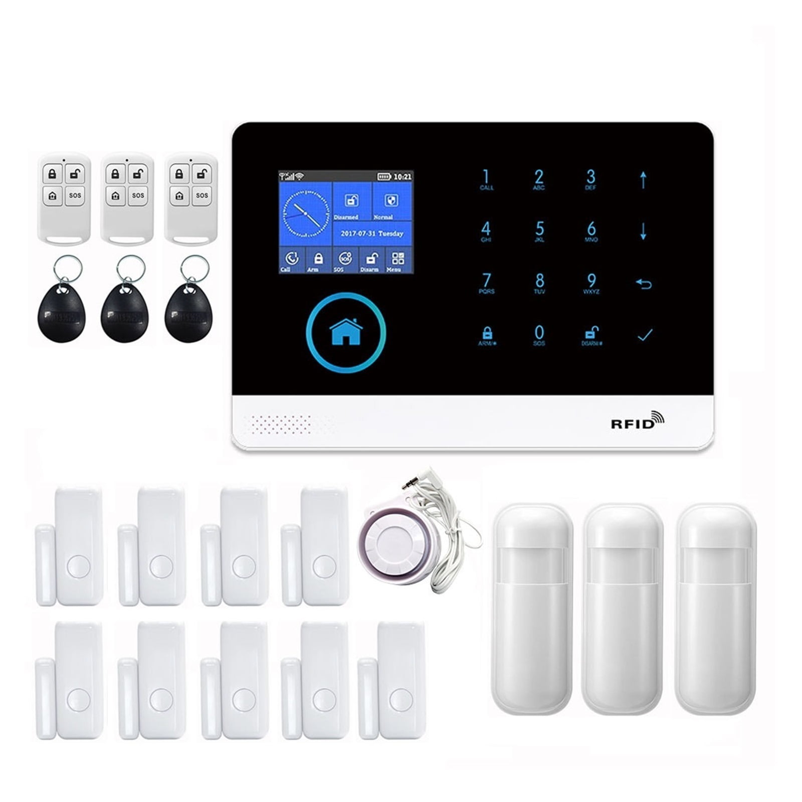 Home Security Alarm System GSM Alarm Intercom Remote Control Autodial ...