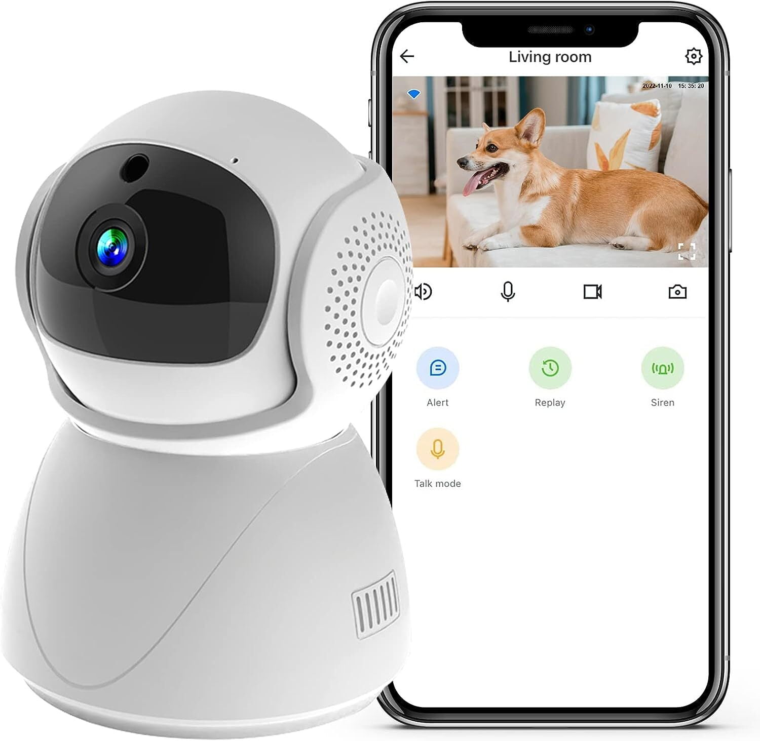 Home Security Camera,DFITO 1080p HD 5Ghz Wifi Indoor Camera, 360 Degree Panoramic Camera, Cam Monitor for Baby/Pet