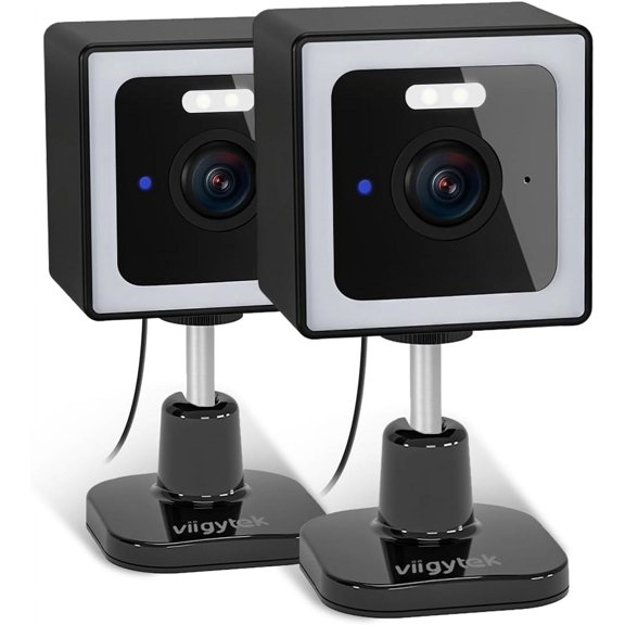 Home Security Cameras, 2K Outdoor Security Camera, Pet Baby Scurity Camera, Color Night Vision, 2-Way Audio, IP65 Waterproof, Remote Viewing (Black 2 Packs)