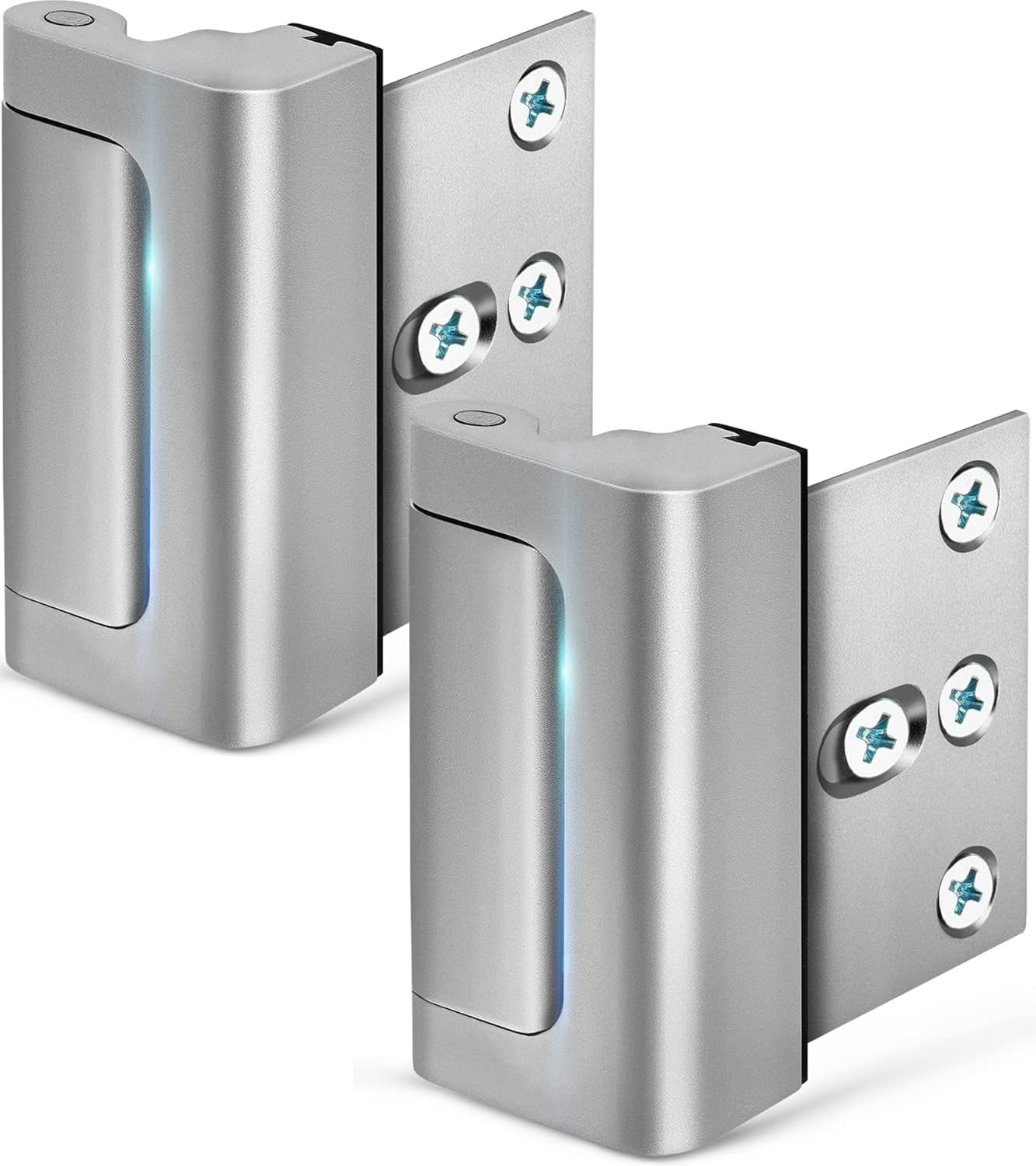 Home Security Door Lock, 2 Pack Childproof Reinforcement Lock with 3 Inch Stop Withstand 800 lbs for Top Front Inward Swinging Door, Upgrade Flip High Night to Defend Your Kids