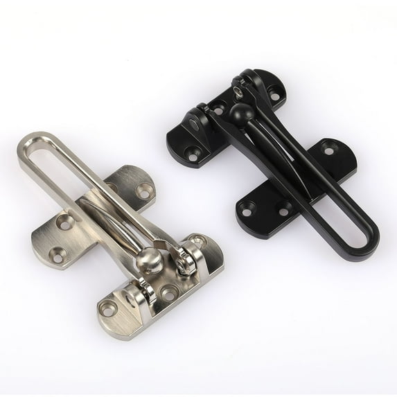 Home Security Door Lock Swing Bar Door Guard Clasp for Kids Hotel Metal Reinforcement Padlock Latch Black