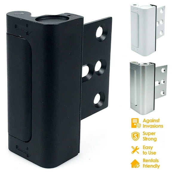 Home Security Door Reinforcement Lock: Metal Front Door Locks for Kids Safety, Child Proof Door Latch for Top of Door Inside, Extra Flip Lock Withstand 800lbs, Deadbolt Lock Home Defender,1PC Black