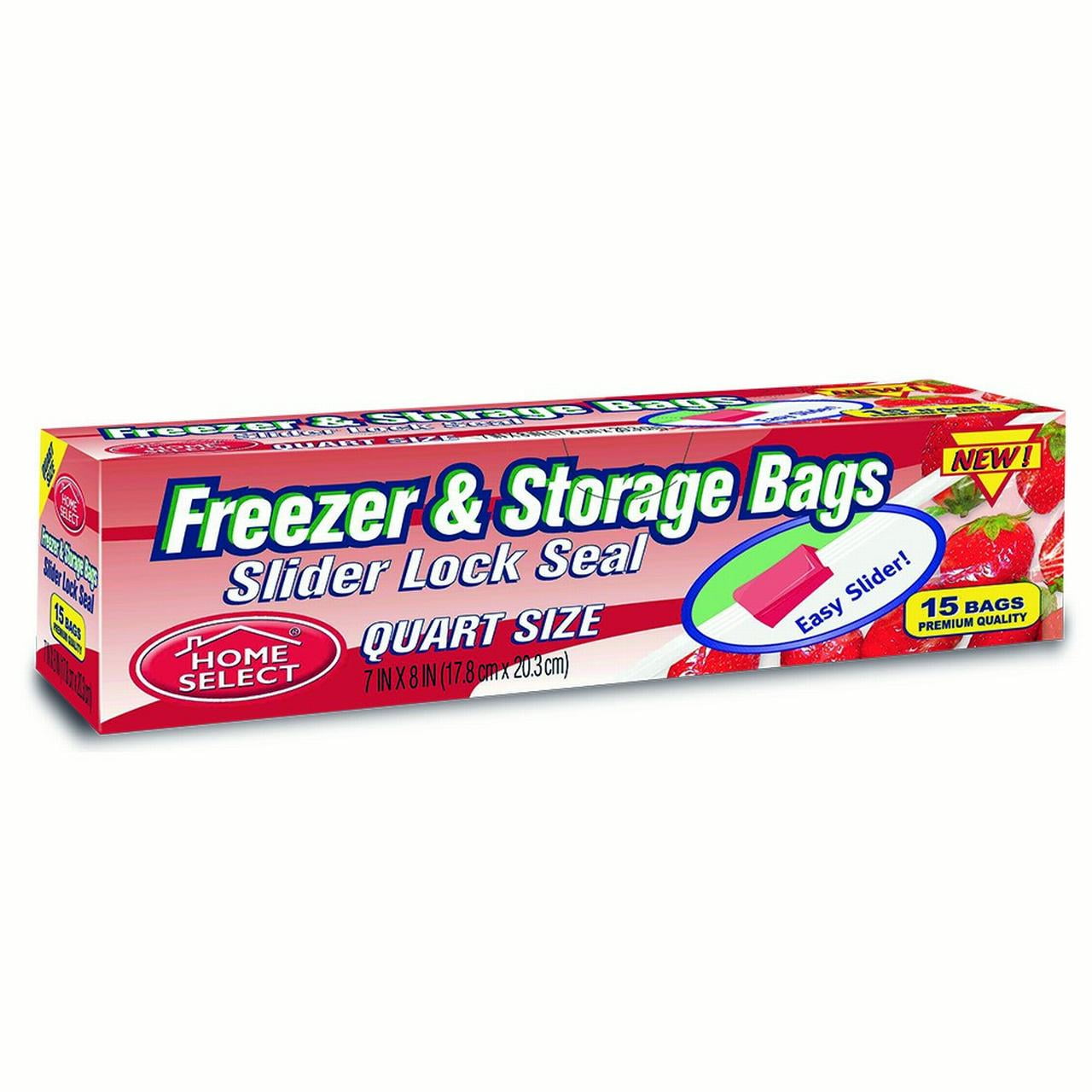Home Select Freezer Storage Bag, Slide & Seal, Gallon, 8-Ct