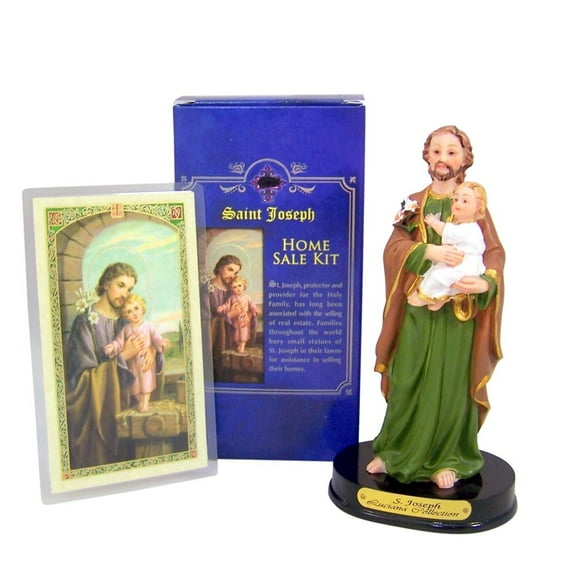 Home Seller Kit with Resin Saint Joseph Statue and Prayer Card, 5 1/4 Inch