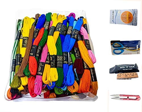 Home Sewing kit with 100 skeinspcs of Embroidery Thread 1 Measuring ...