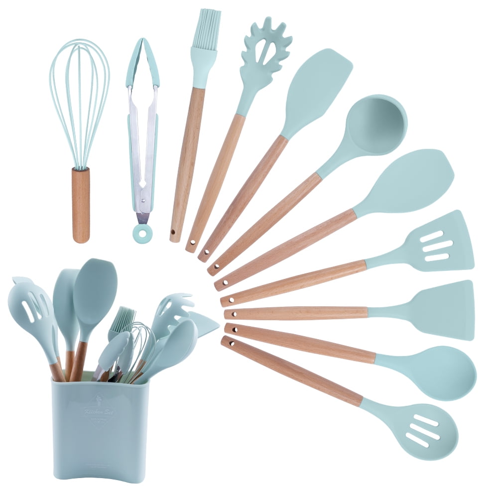 12 Pieces Set Silicone Cutlery Kit Kitchen Utensils Florida Ke Home  Turquoise 6861 - AliExpress