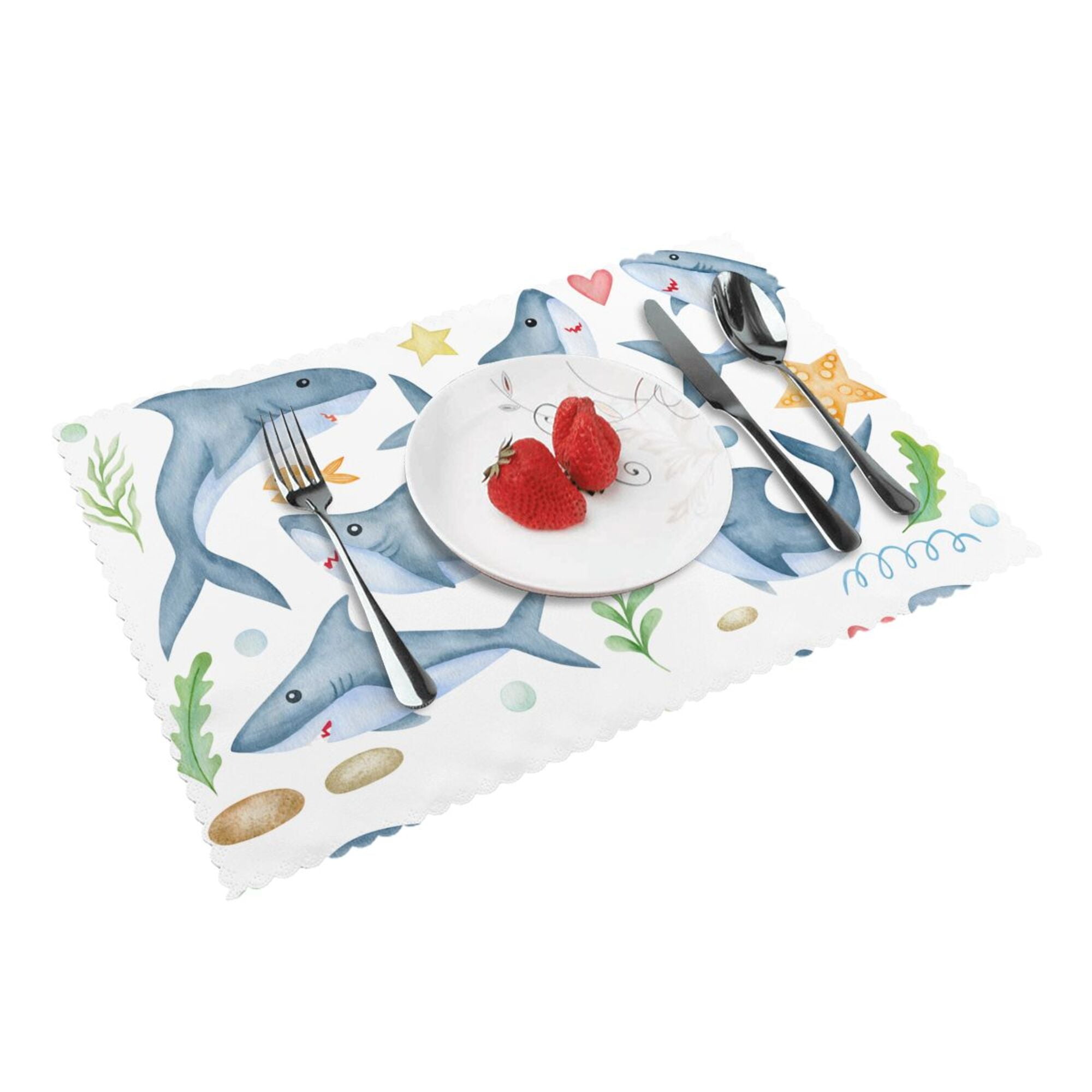 Home Shark Placemats Set Of 4 Washable Wipeable Place Mats Place Mats