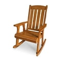 thumbnail image 1 of Fortune Candy Wooden Patio Rocking Chair, Heavy Duty 600 lbs, for Outdoor and Indoor, Brown, 1 of 12